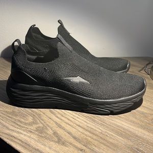 Black slip-on sneakers